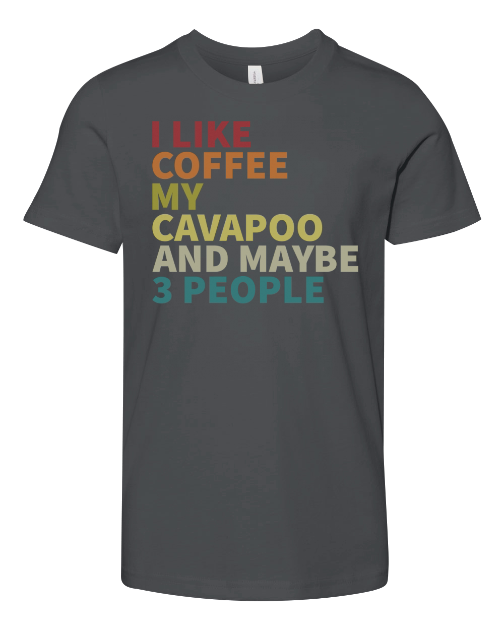 I like coffee my Cavapoo and maybe 3 people Youth Unisex Jersey Tee