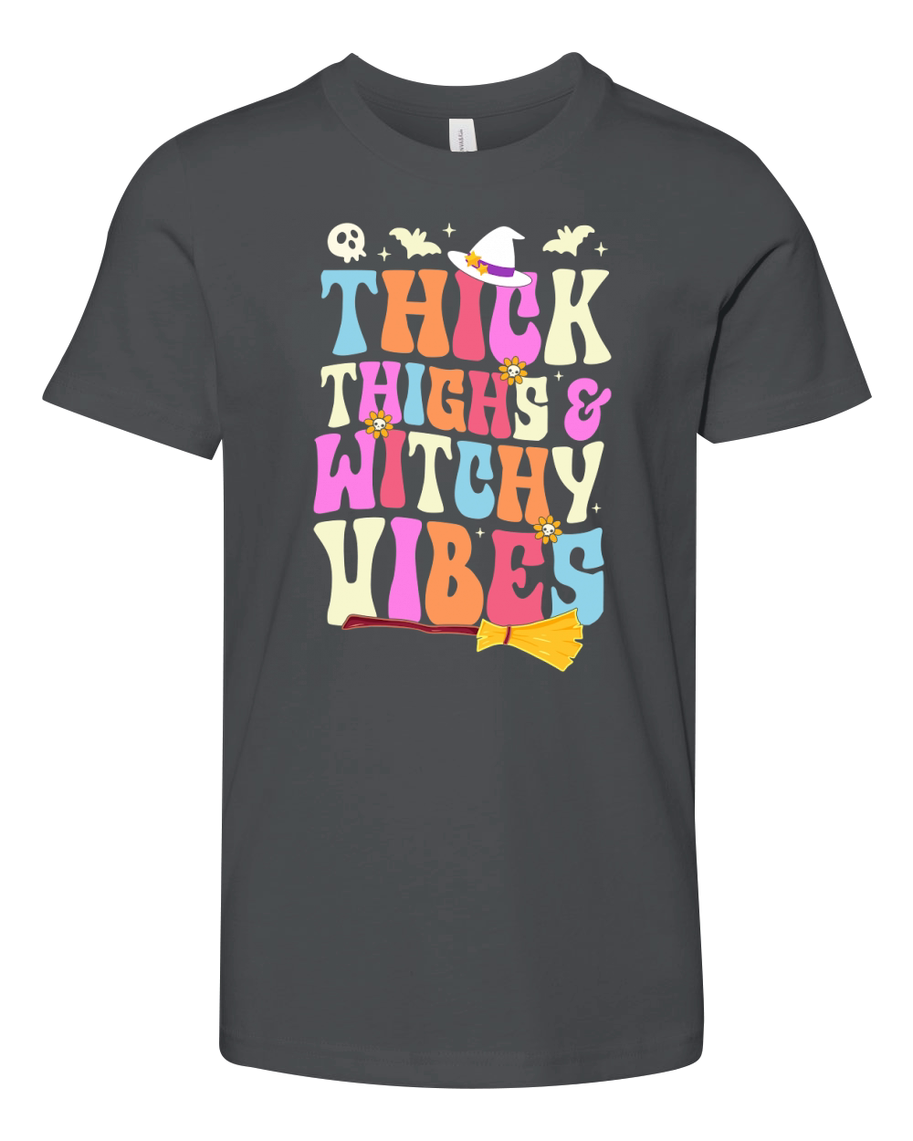 Thick Thighs And Witchy Vibes Youth Unisex Jersey Tee