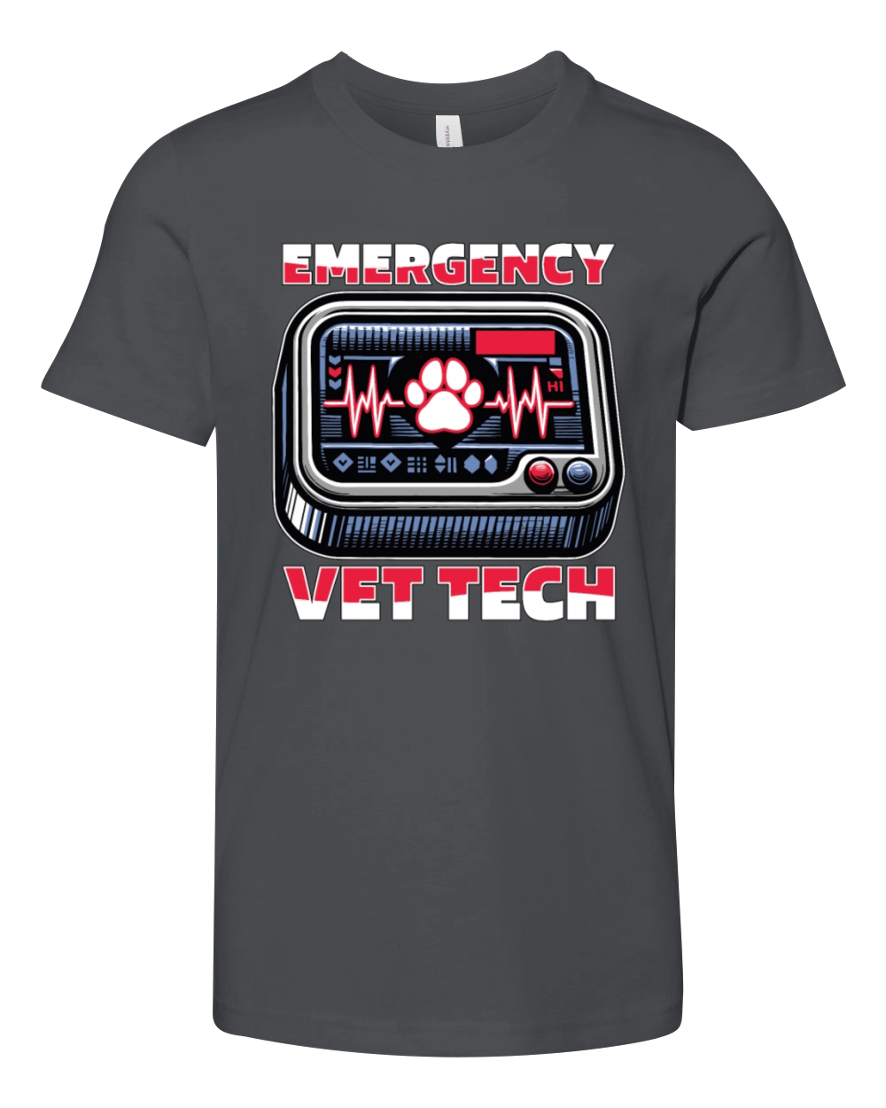 Veterinary Technician Emergency Vet Tech Vet Med Youth Unisex Jersey Tee