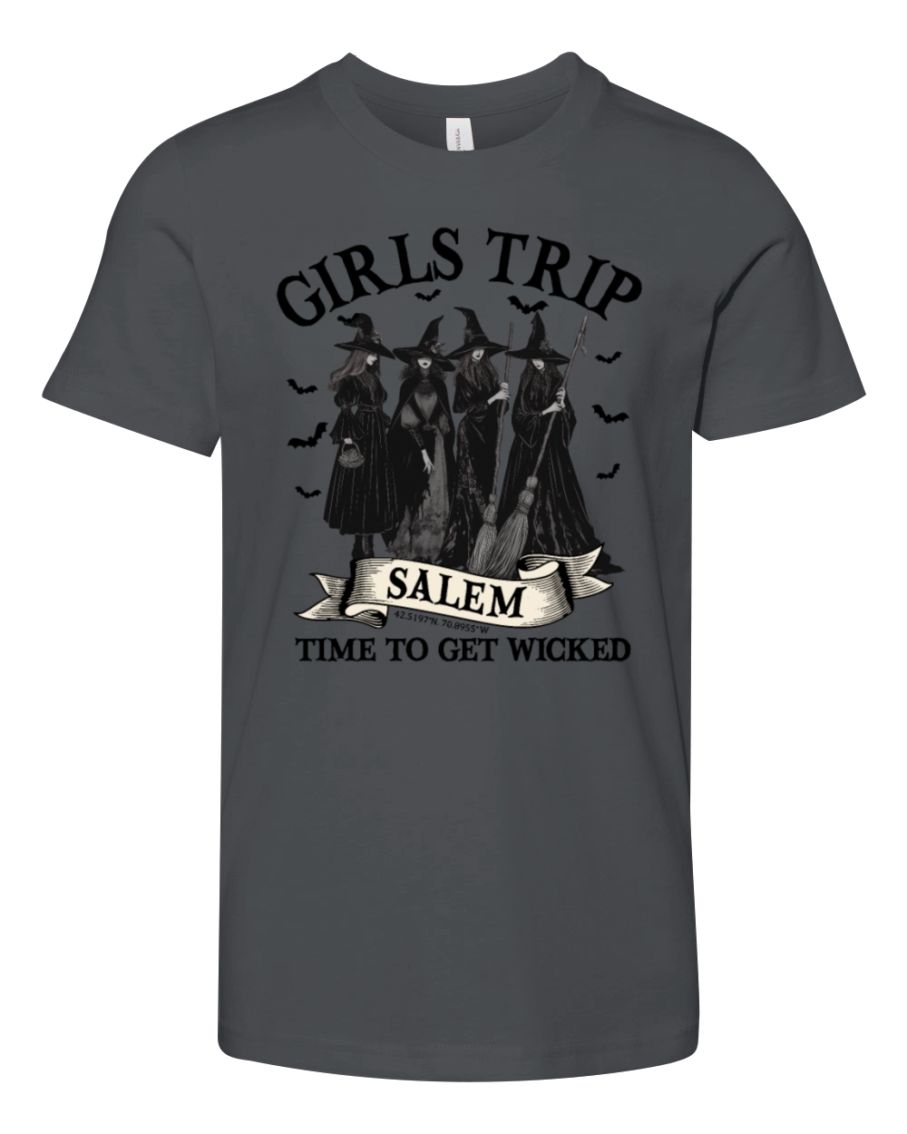 Vintage Girls Trip To Salem Massachusetts Youth Unisex Jersey Tee