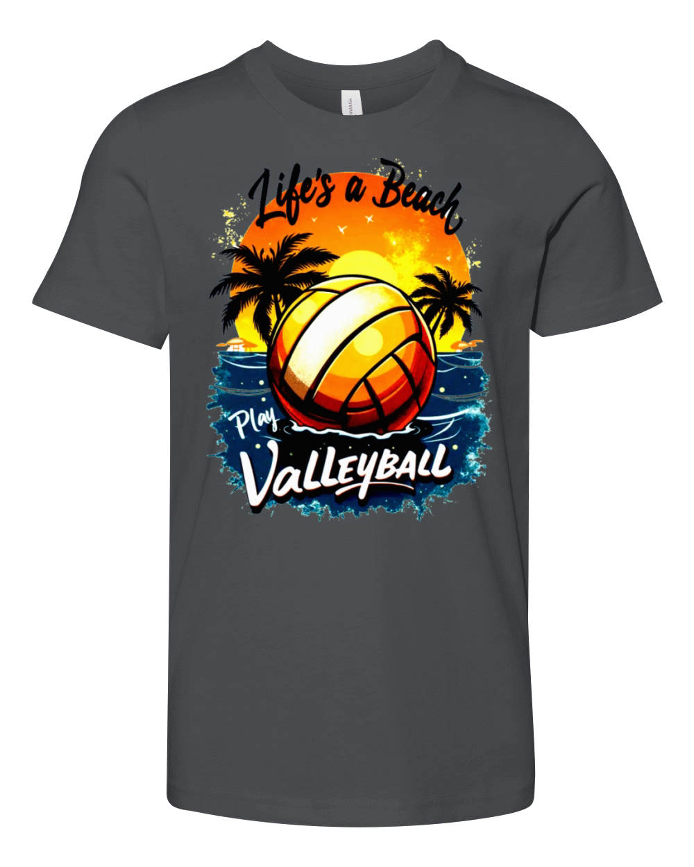 Vintage Volleyball Sunset tee Youth Unisex Jersey Tee