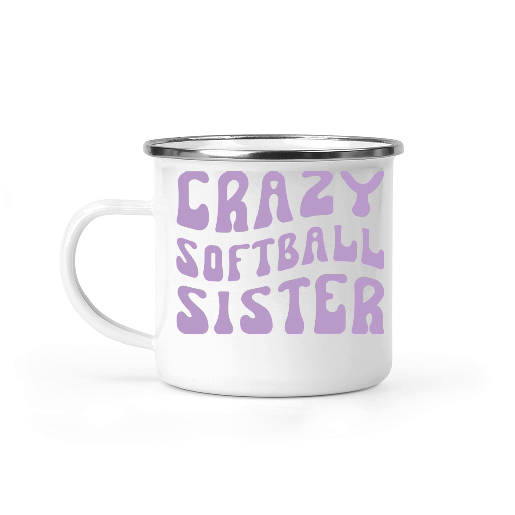 Crazy Softball Sister Camping Mug