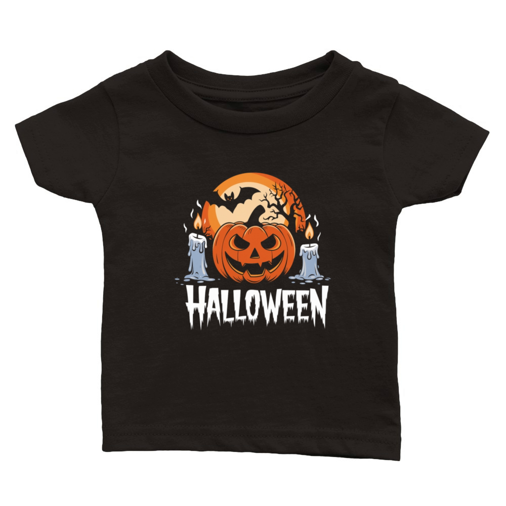Vintage Pumpkin Scene Halloween Classic T-Shirt Classic Baby Crewneck T-shirt