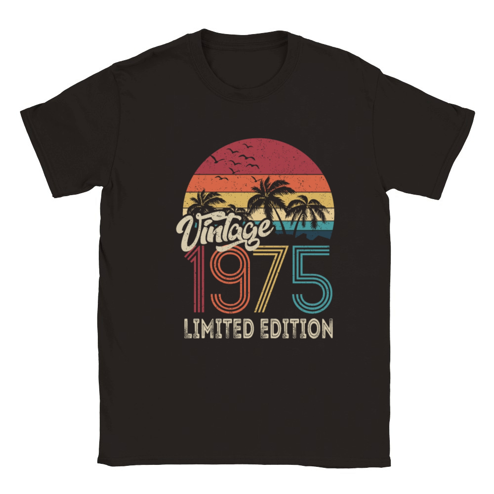 50th Birthday Vintage 1975 Limited Edition Classic Kids Crewneck T-shirt