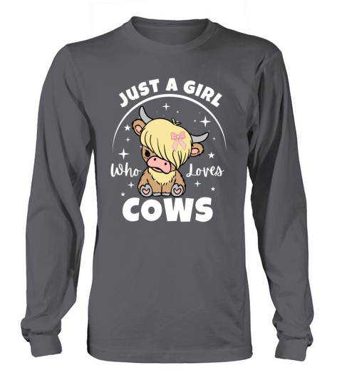 Just a girl who loves cow cute highland shirt gift Long sleeved Unisex