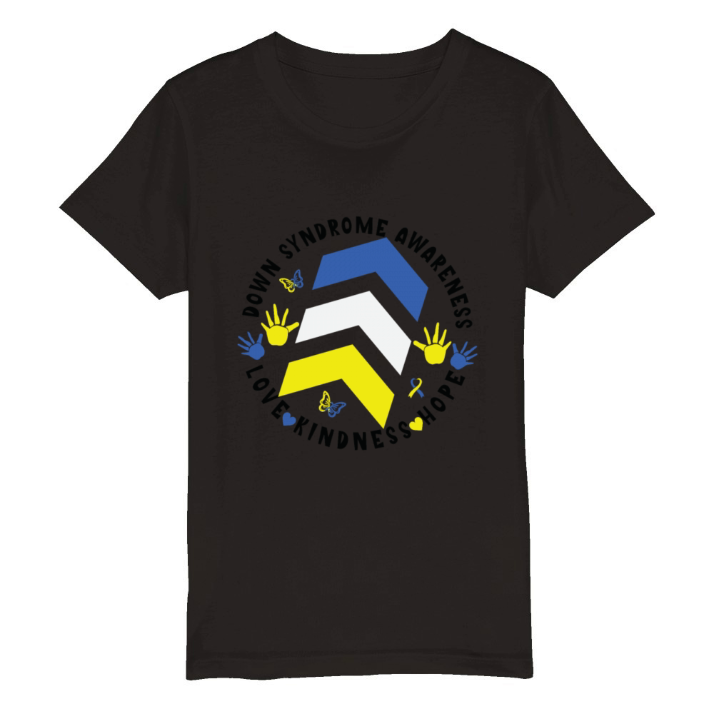 Trisomy 21 Down Syndrome Extra Three Chromosome Organic Kids Crewneck T-shirt