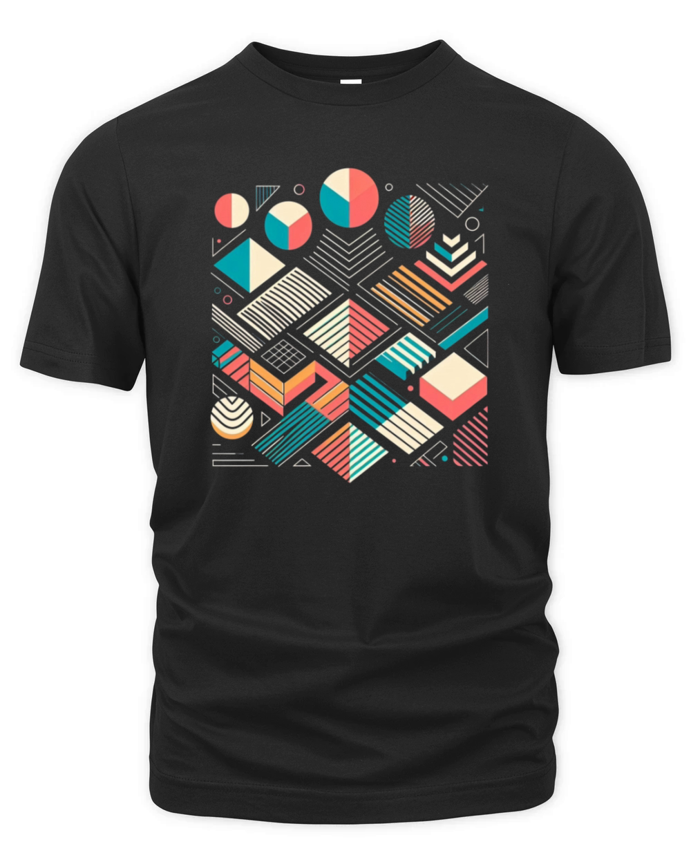 Retro Geometric Shapes 80s 90s Style 1 Organic Unisex T-shirt