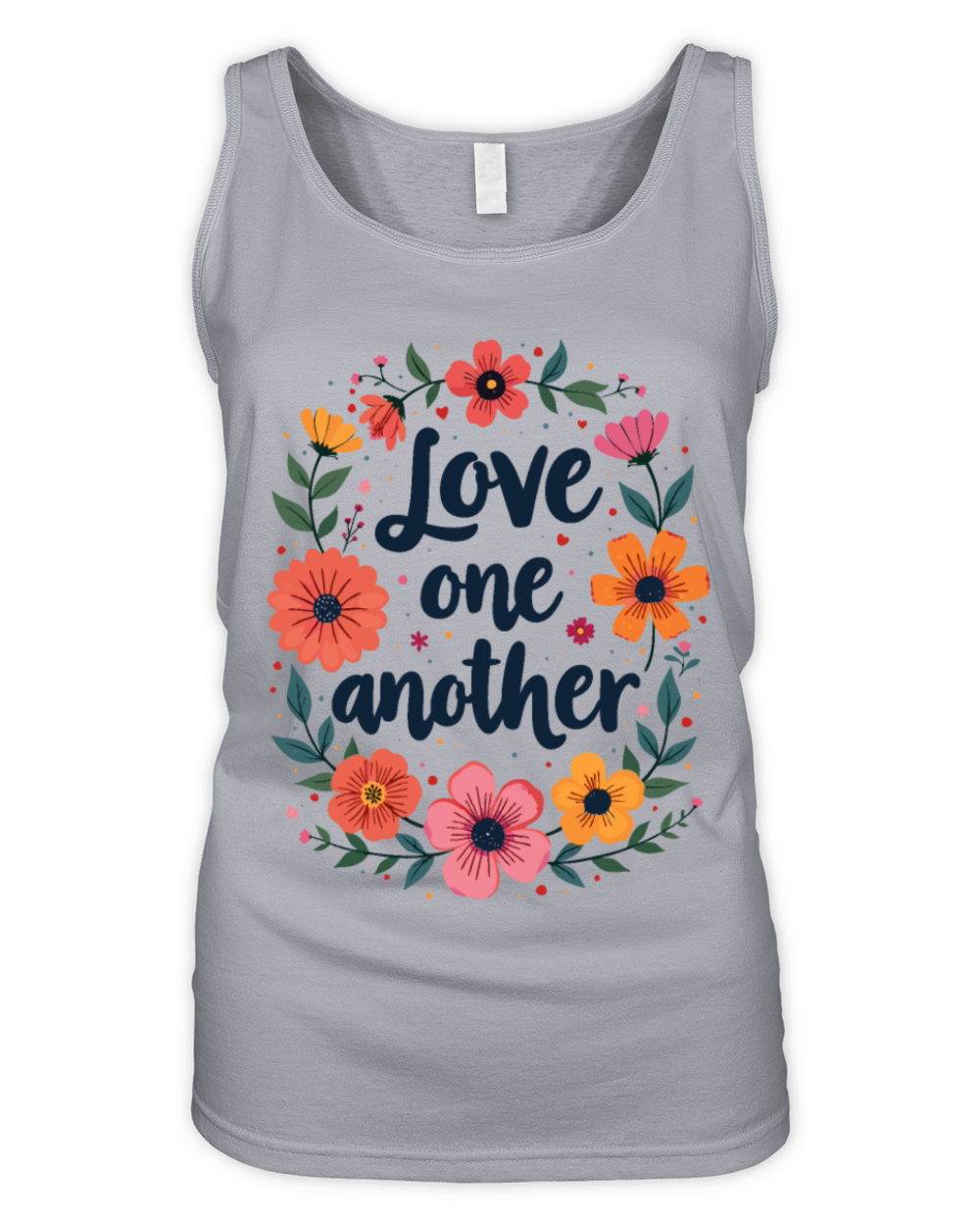 Love One Another Christian Quote Flower Floral Organic Women's Tank Top
