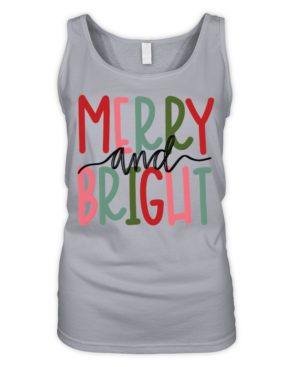 Merry and Bright Christmas Family Xmas Vintage Organic Women's Tank Top