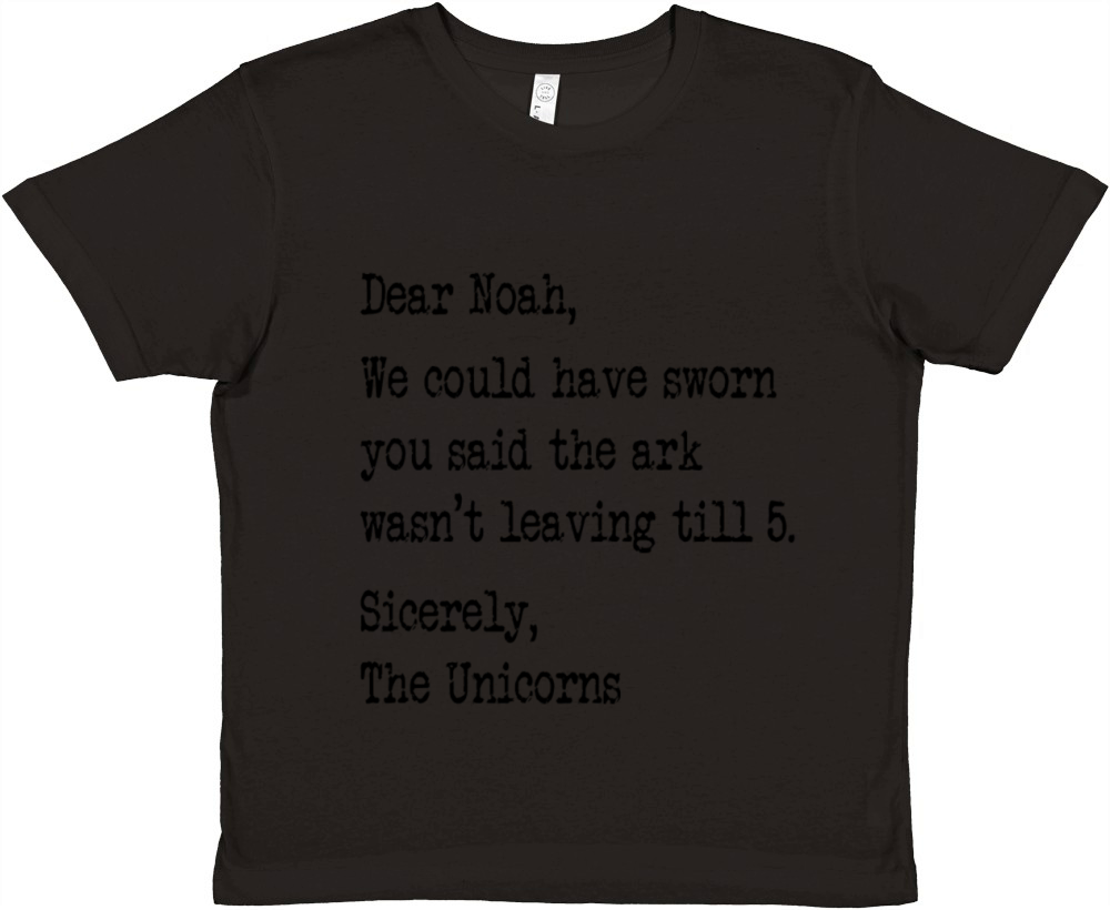 Quirky Noah and the Unicorns Funny Quote Premium Kids Crewneck T-shirt