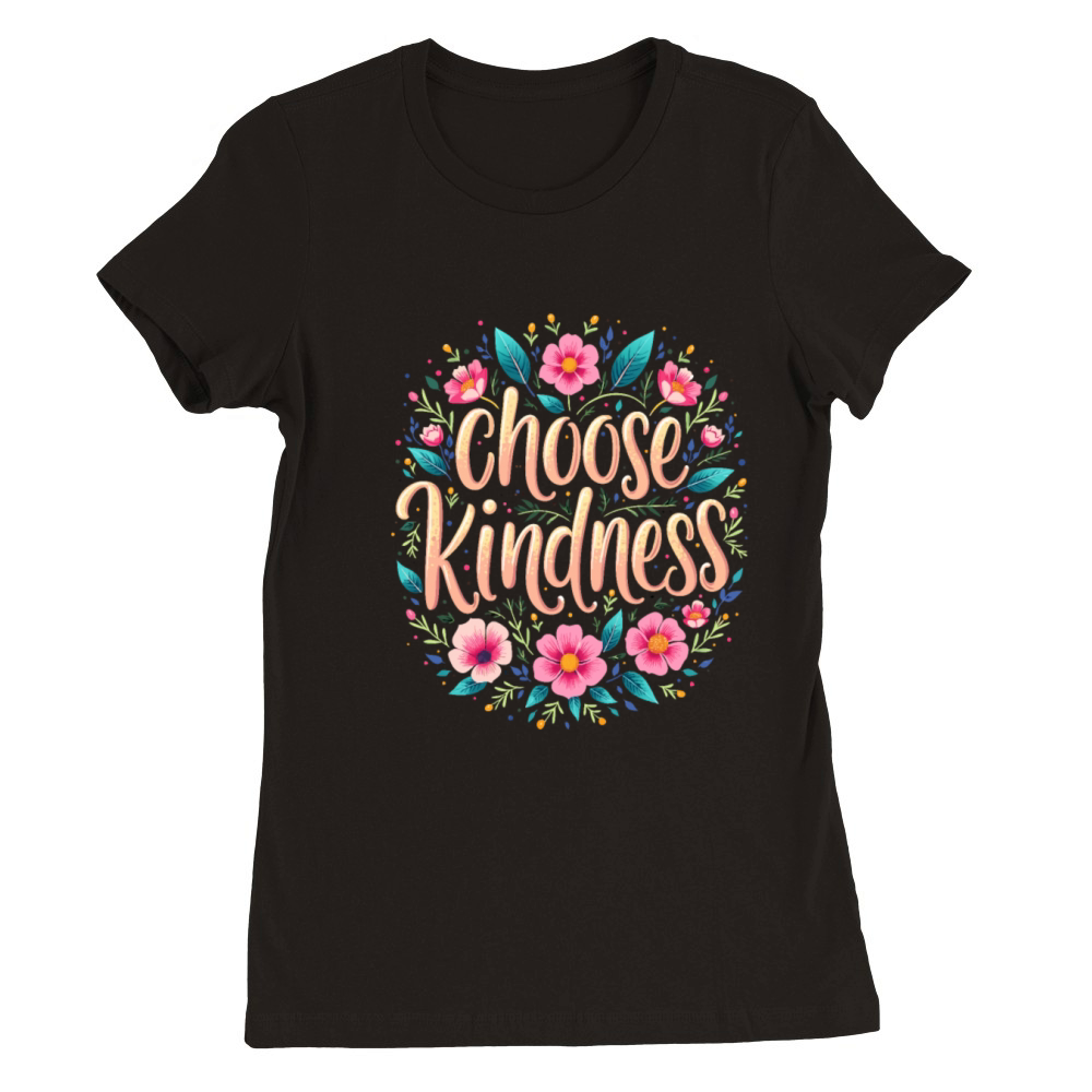 Choose Kindness - Inspirational Motivational Quote Premium Womens Crewneck T-shirt