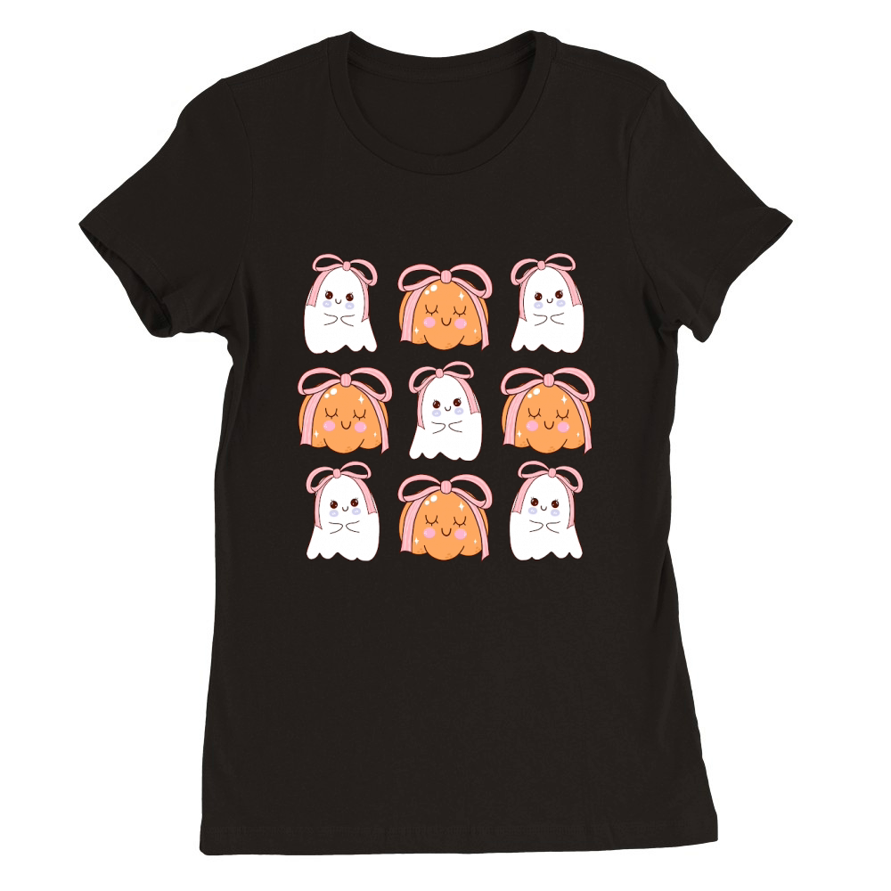 Halloween ghost ribbon 1 Premium Womens Crewneck T-shirt