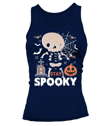 Stay Spooky Skeleton Pumpkin Halloween Tank top Woman