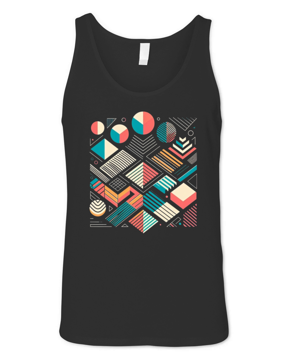 Retro Geometric Shapes 80s 90s Style 1 Unisex Jersey Tank
