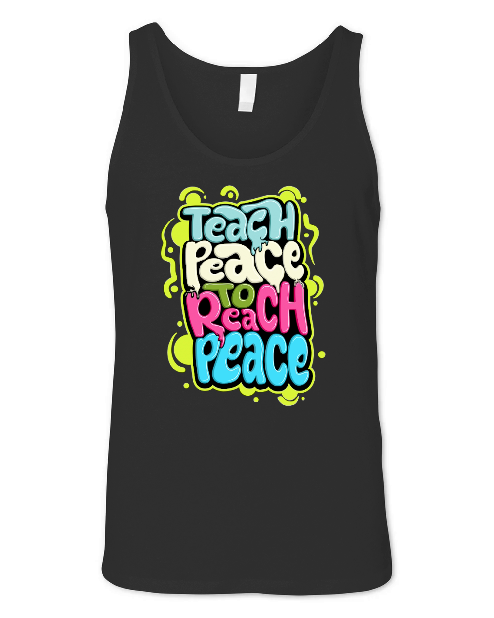 Teach peace to reach peace Unisex Jersey Tank