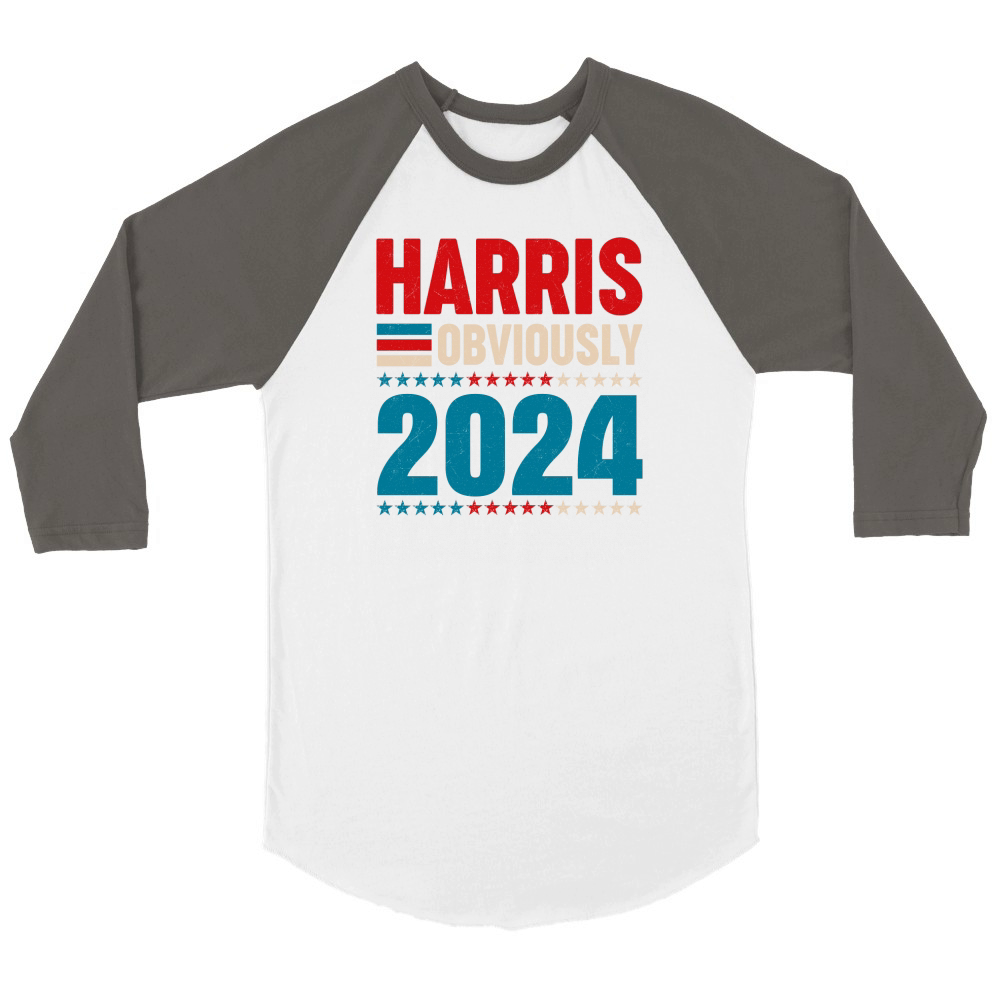 Harris Obviously 2024 Unisex ¾ sleeve Raglan T-shirt