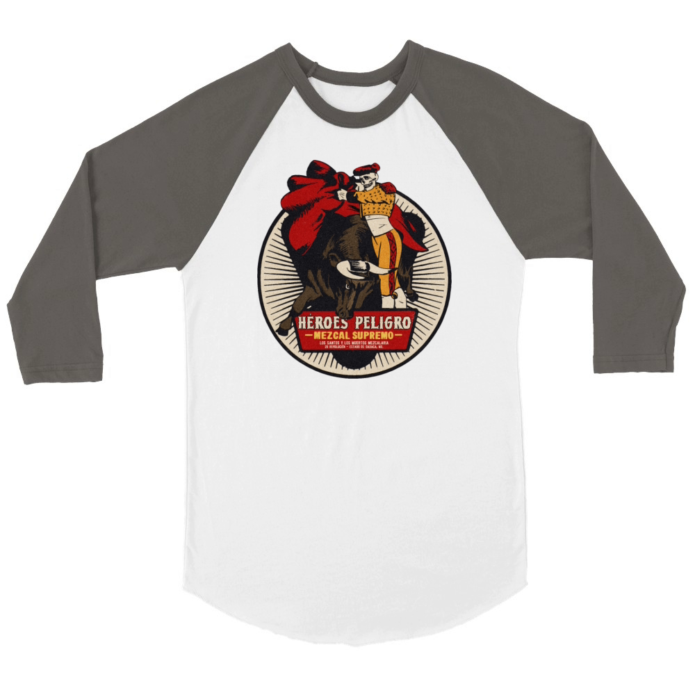 Vintage Skull Matador Mezcal Unisex ¾ sleeve Raglan T-shirt
