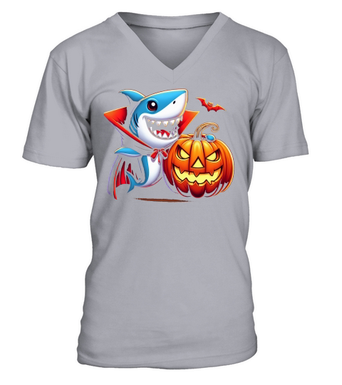 Halloween Shark V-Neck T-shirt