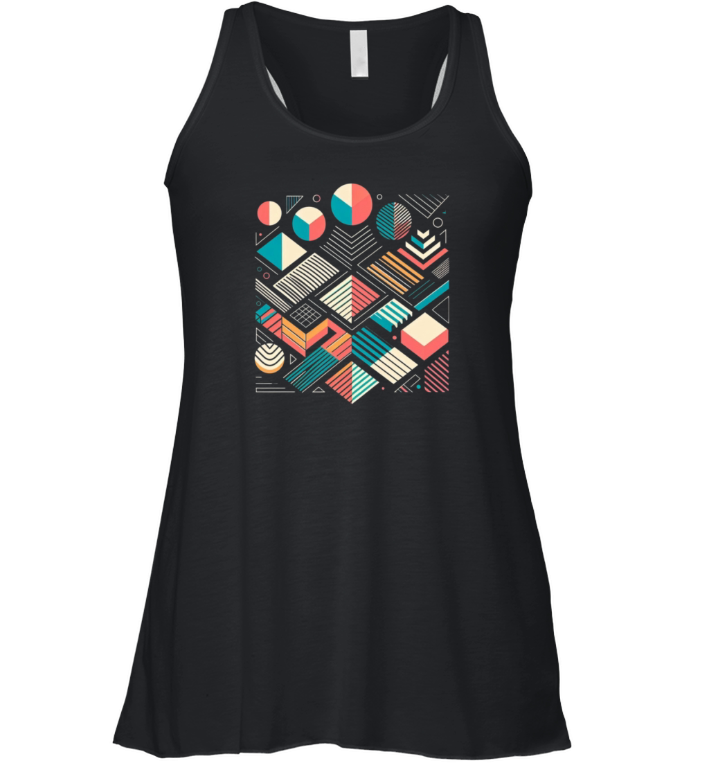 Retro Geometric Shapes 80s 90s Style 1 Women's Flowy Tank Top
