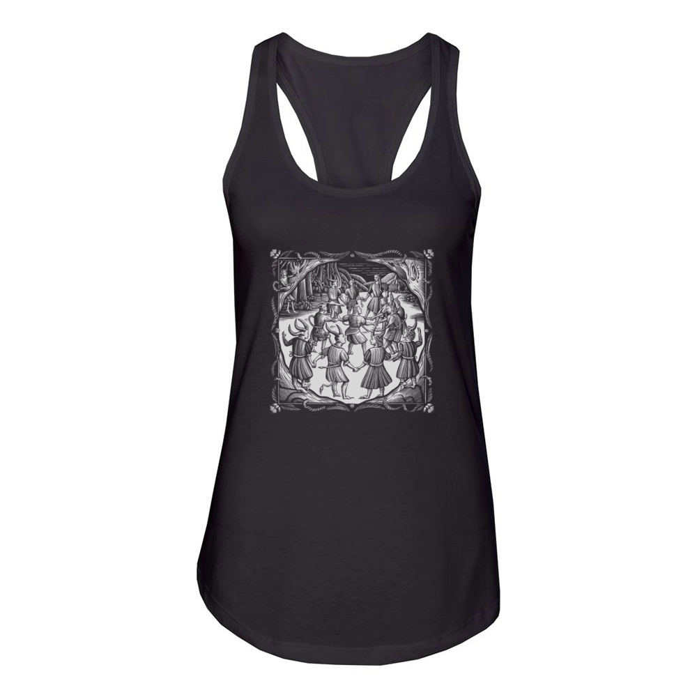 Dance with the Devil Dark and Mysterious Design Women's Racerback Tank