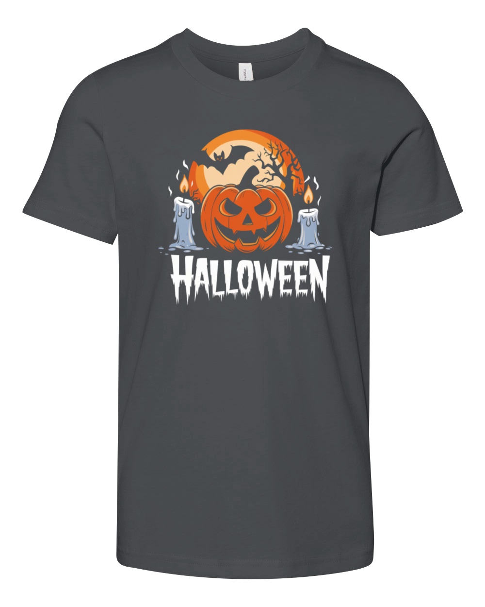 Vintage Pumpkin Scene Halloween Classic T-Shirt Youth Unisex Jersey Tee