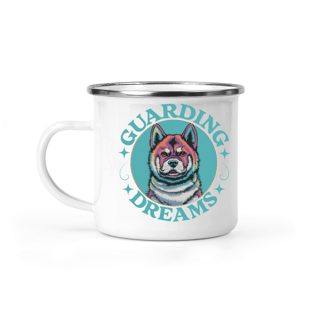 Akita dog colorful mustache Camping Mug
