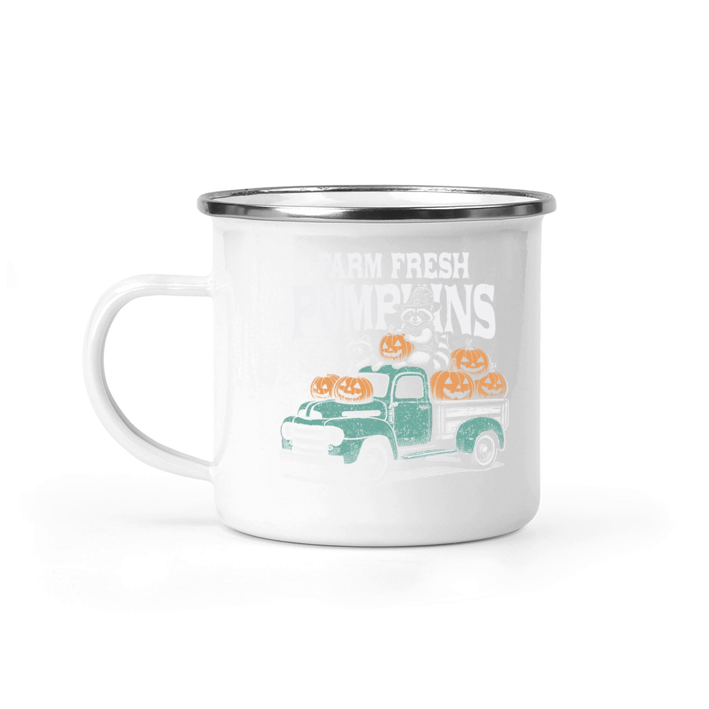 Farm fresh pumpkins Raccoon D Color Camping Mug