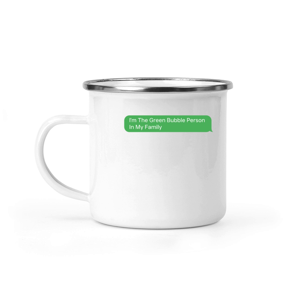 Im The Green Bubble Person In My Family Camping Mug