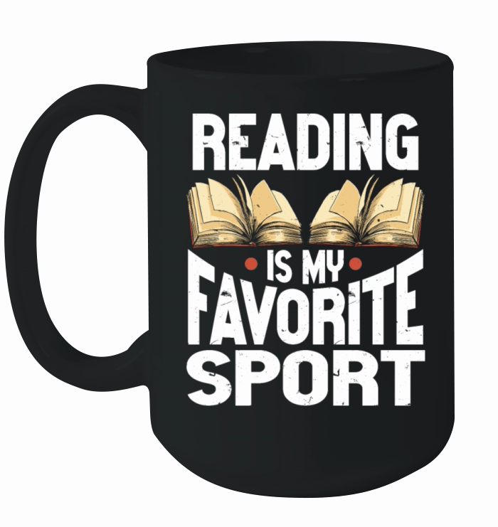 Reading Is My Favorite Sport Bookworm Ceramic Mug