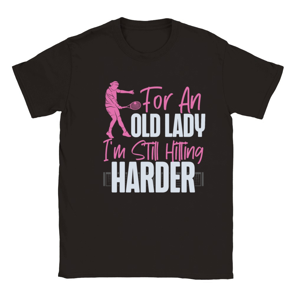 Funny Tennis Player Racket Grandma Classic Kids Crewneck T-shirt