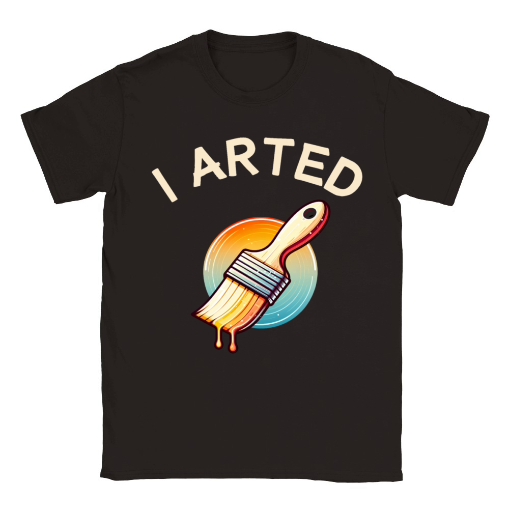 I Arted - Funny Artist Pun Classic Kids Crewneck T-shirt