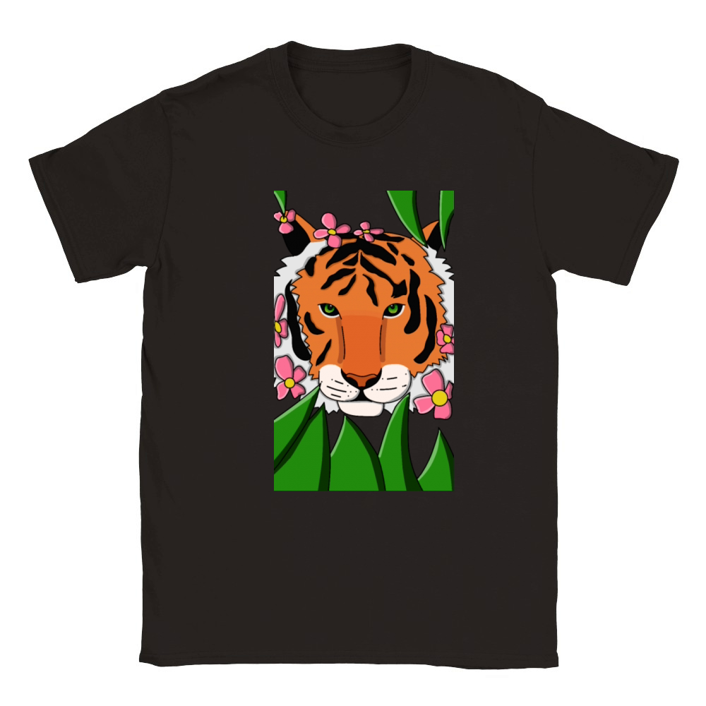 Tiger hiding Classic Kids Crewneck T-shirt