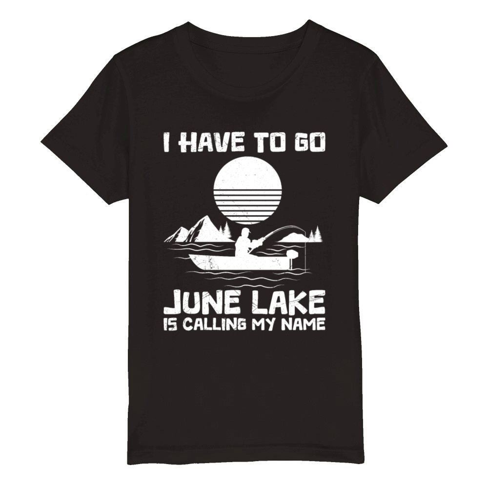 JUNE LAKE CALIFORNIA Fan Vintage Nevada June Organic Kids Crewneck T-shirt
