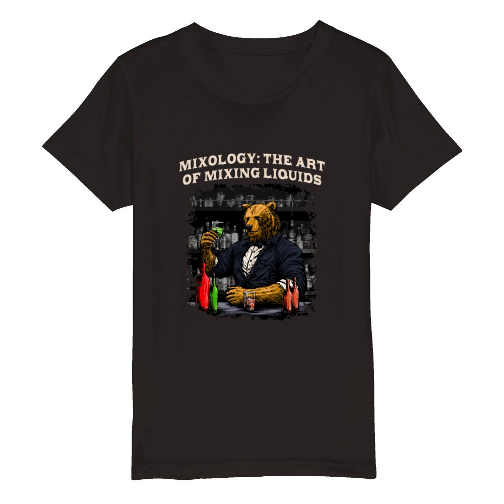 Mixology the Art of Mixing Liquids Bartender Cockt Organic Kids Crewneck T-shirt