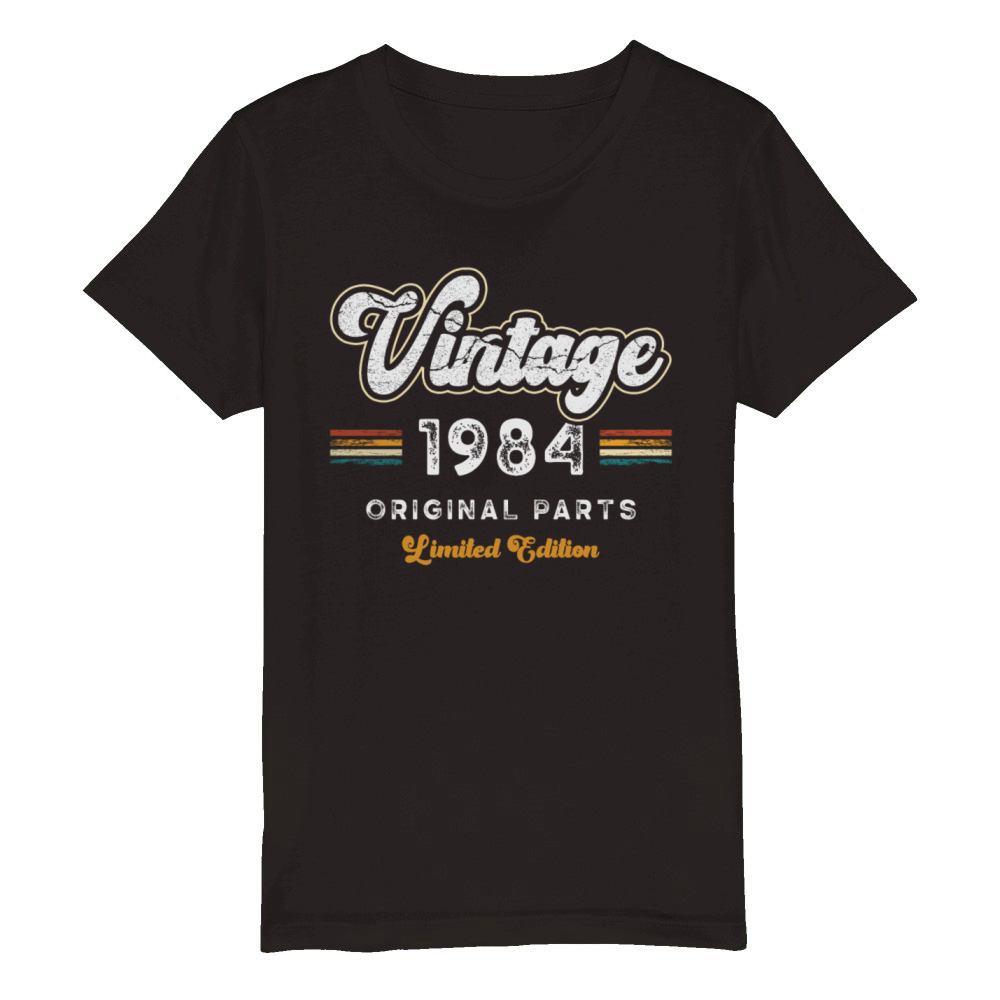 Vintage 1984 Birthday Retro Organic Kids Crewneck T-shirt