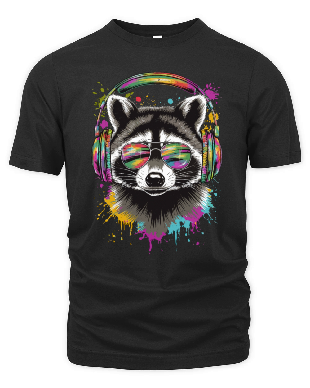 Cool Raccoon DJ Concert Festival Music Costume Organic Unisex T-shirt