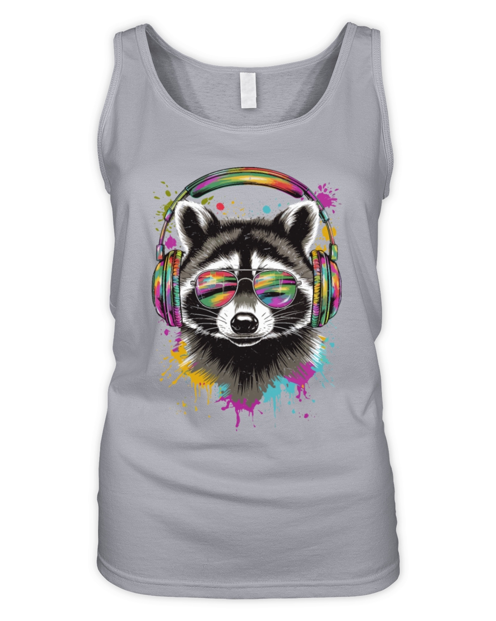 Cool Raccoon DJ Concert Festival Music Costume Organic Women's Tank Top