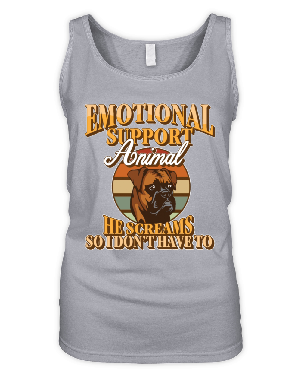 Emotional Support Animal He Screams Bulldog Organic Women's Tank Top