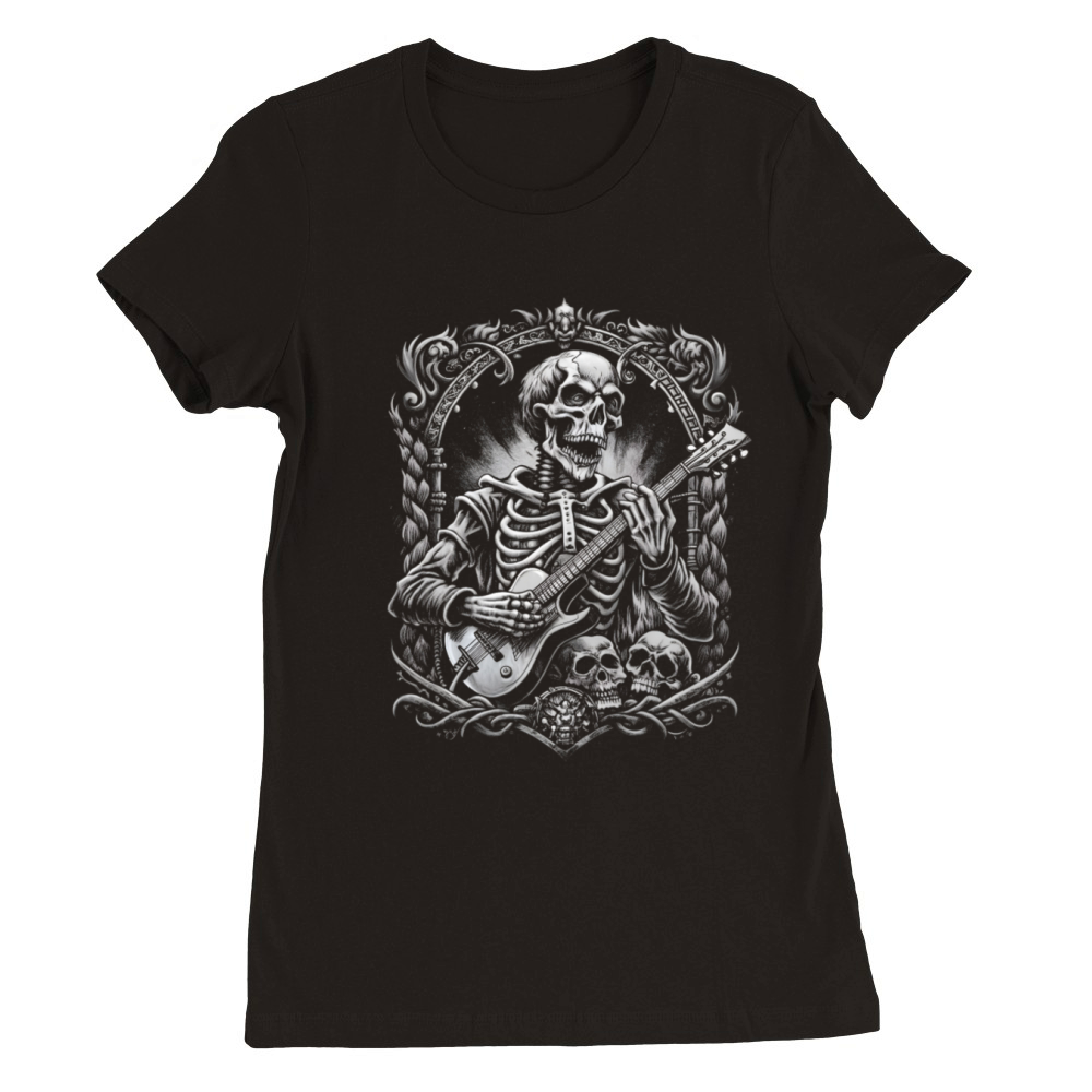 Skeleton music Premium Womens Crewneck T-shirt