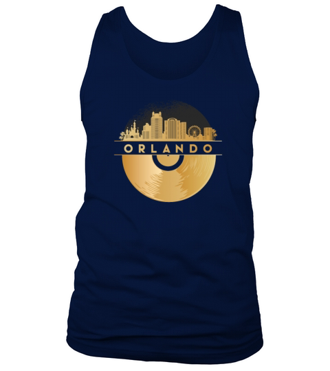 Vinyl-Record-Player Disco-Music Skyline-Orlando Tank Top Unisex