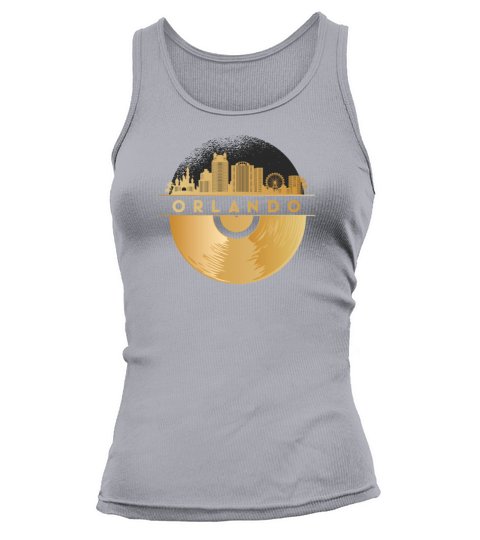Vinyl-Record-Player Disco-Music Skyline-Orlando Tank top Woman