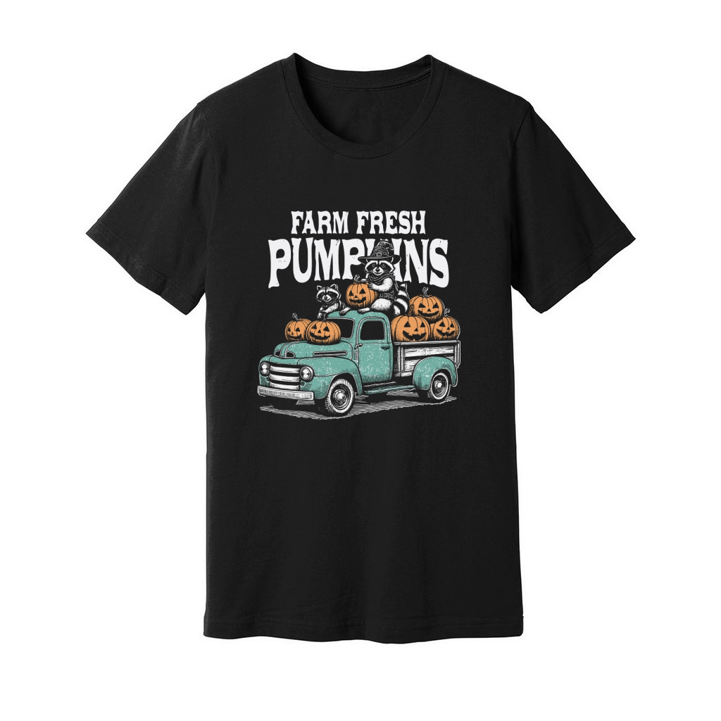 Farm fresh pumpkins Raccoon D Color Unisex Jersey Tee