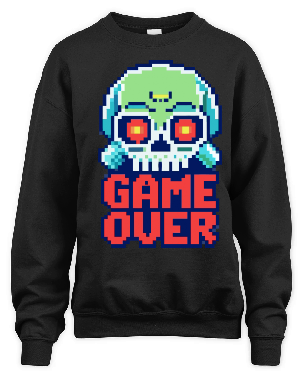 game over skull pixel Unisex Premium Crewneck Sweatshirt