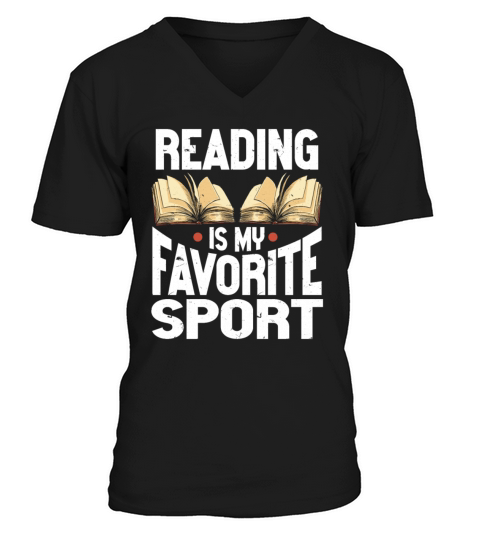 Reading Is My Favorite Sport Bookworm V-Neck T-shirt