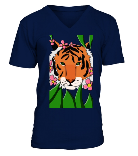 Tiger hiding V-Neck T-shirt