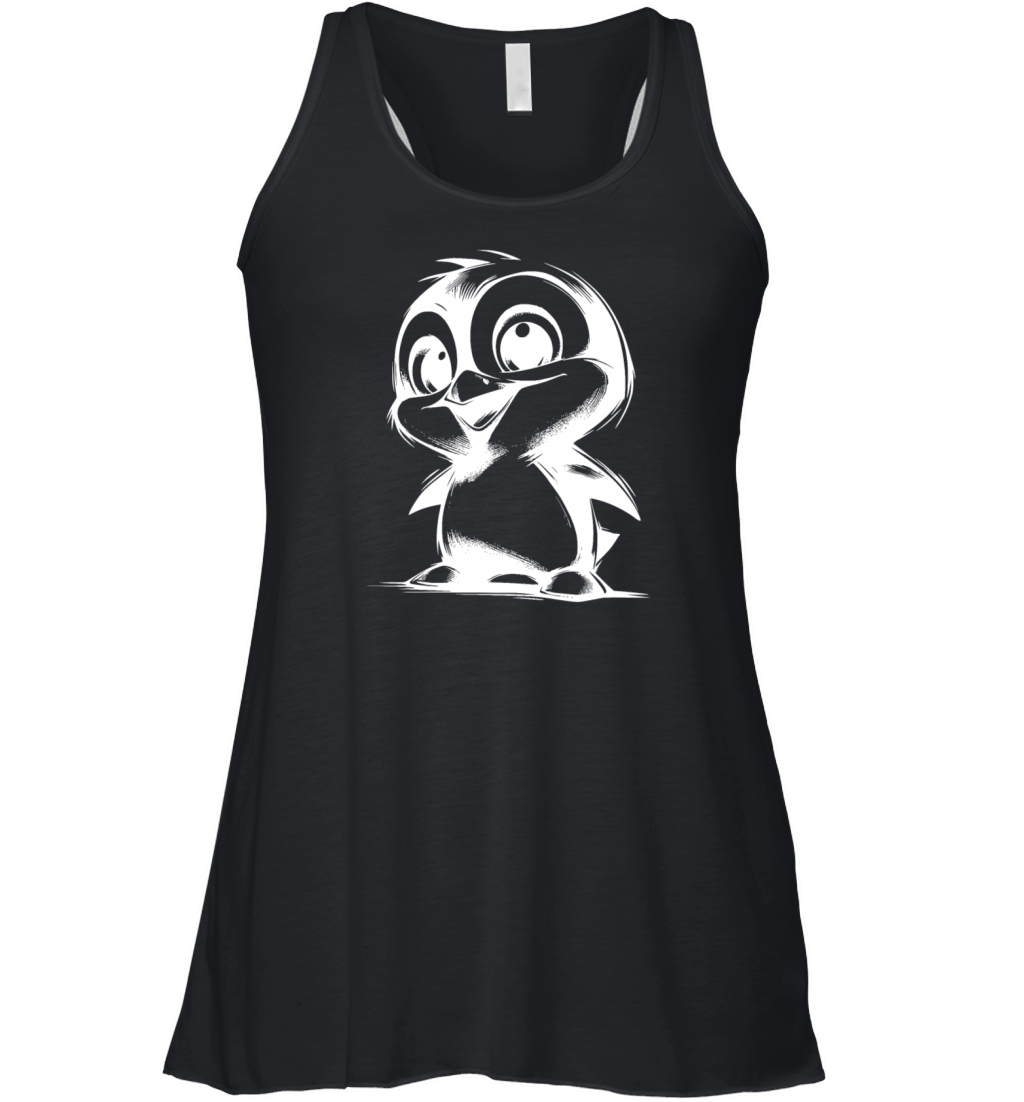 Funny Penguin Cuddly Penguin Baby Women's Flowy Tank Top