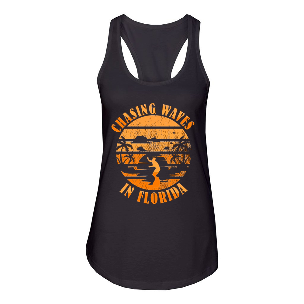 Key-West Surfing CHASING WAVES IN FLORIDA Women's Racerback Tank