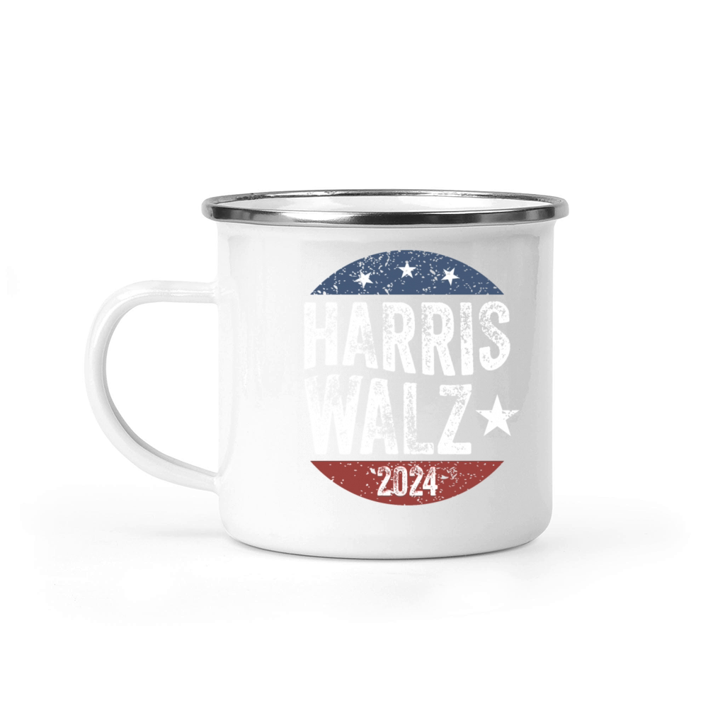 Harris Walz Waltz 2024 Retro Vintage Camping Mug