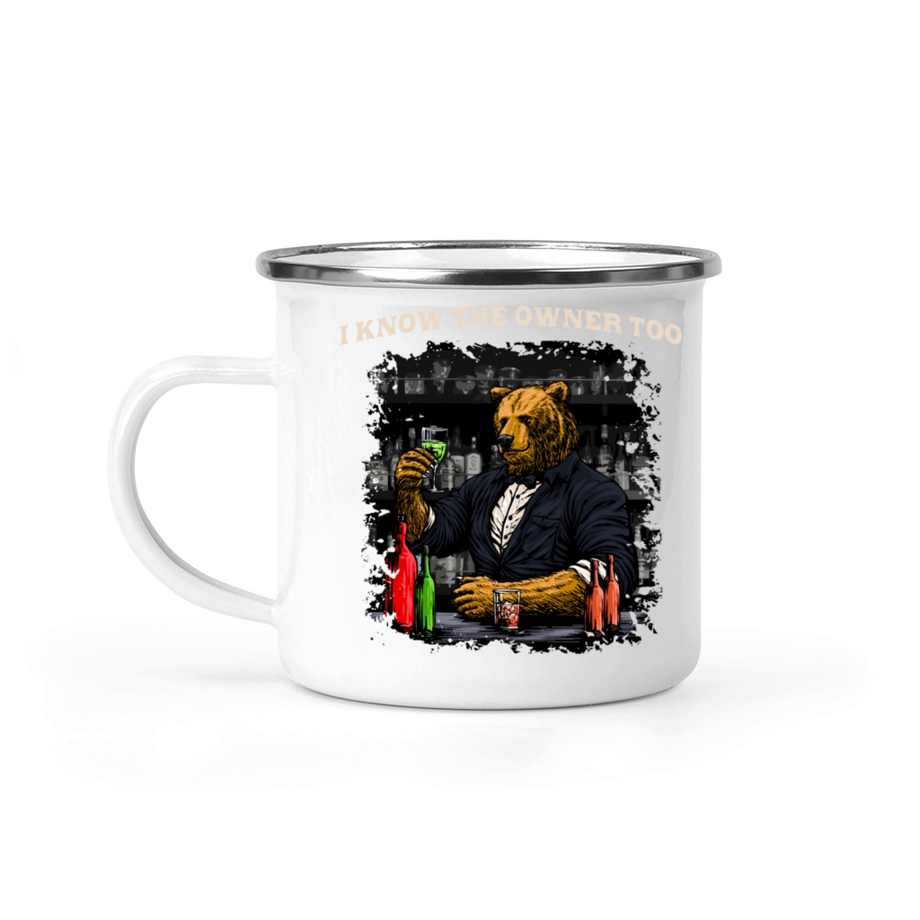 I Know the Owner Too Bartender Funny Bartending Hu Camping Mug