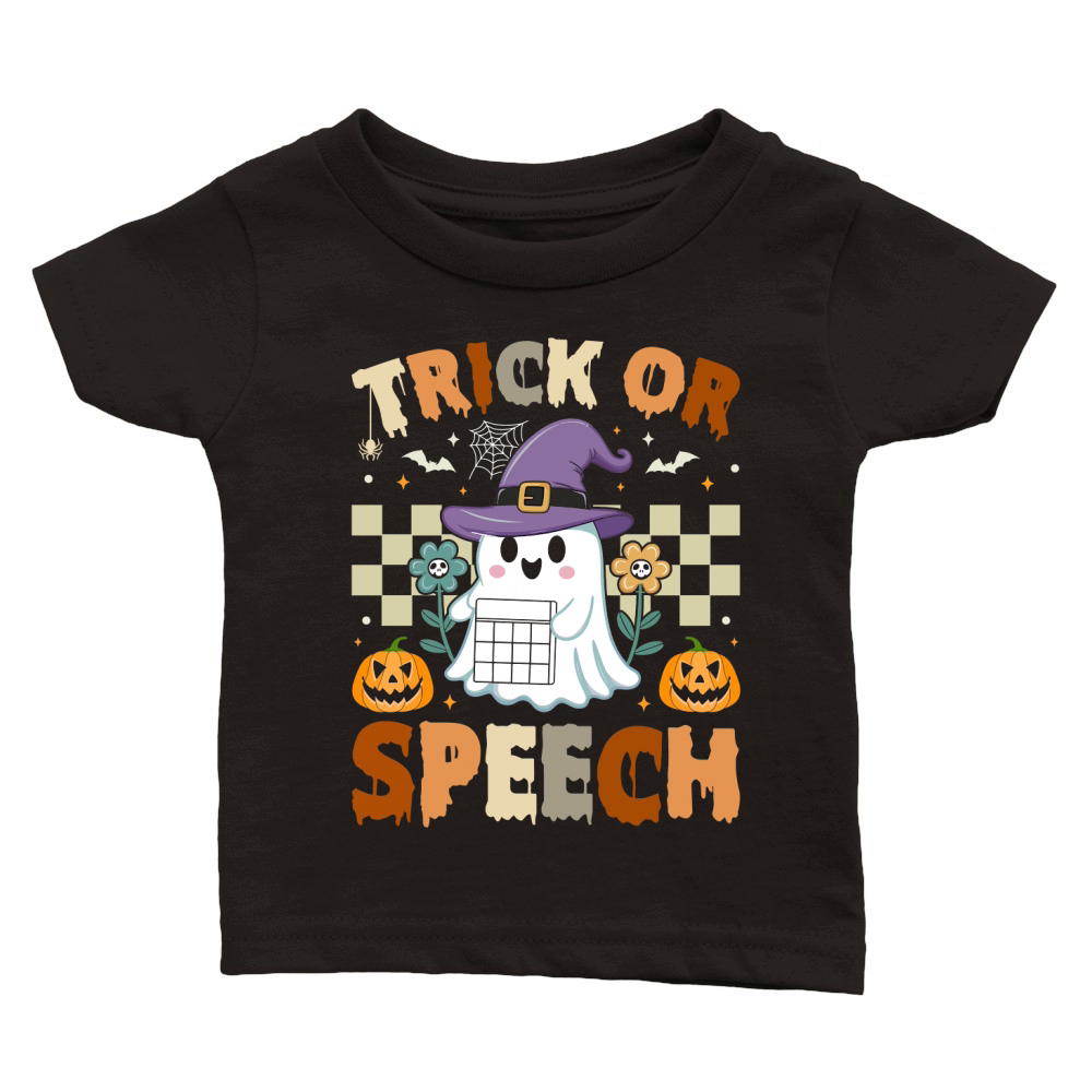 259. trick or speech happy halloween Classic Baby Crewneck T-shirt
